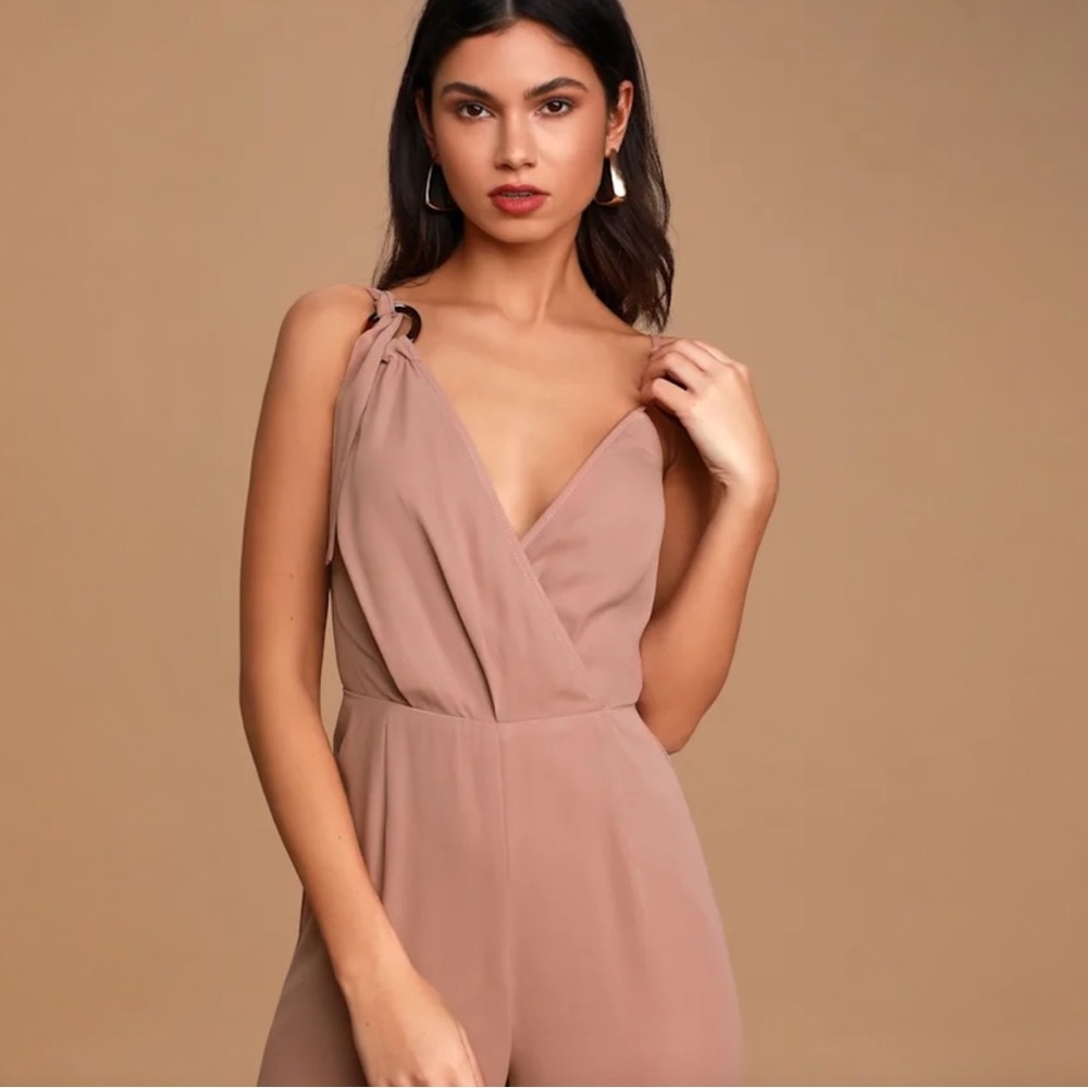 Lulus Tan Wide Leg Jumpsuit for Women NWT - Picture 5 of 10